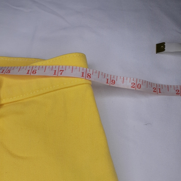 J Crew Yellow Garment-dyed Japanese Denim Wrap Mini Skirt Size 32 - Picture 5 of 8